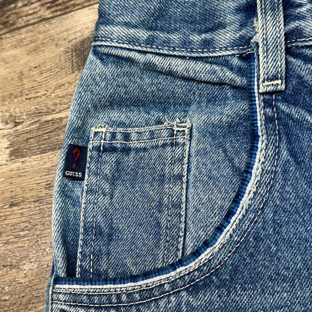 Vintage Guess Jeans Denim Jorts Baggy Y2K Carpenter Shorts Size 12 GUC - Picture 6 of 13
